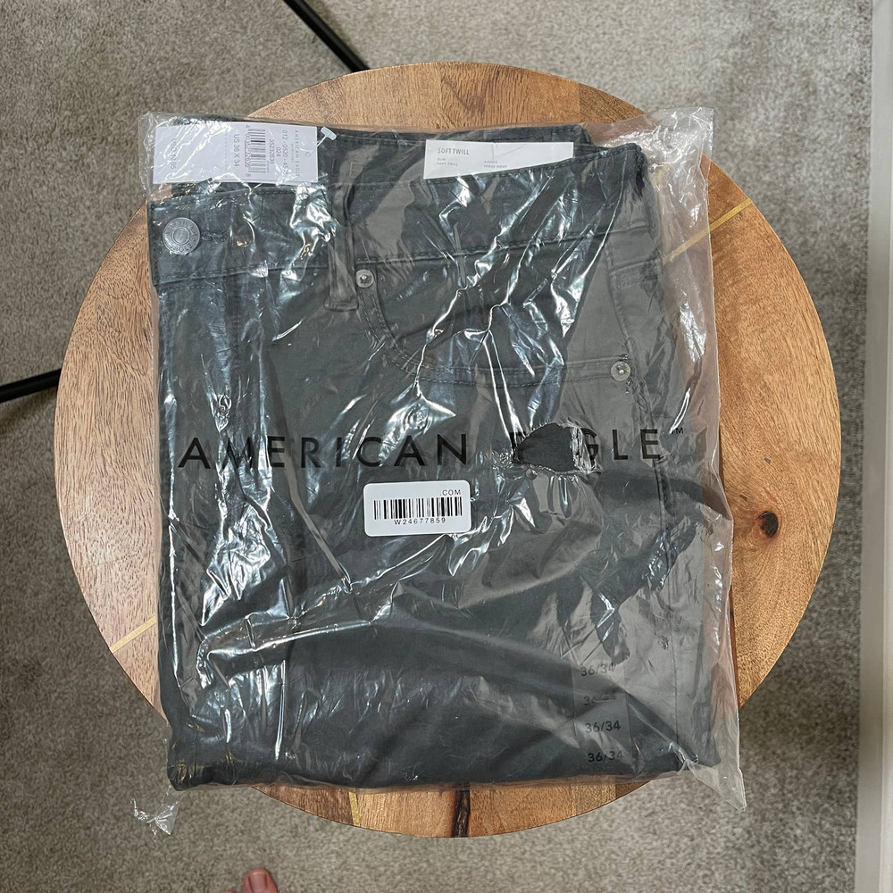 NWT American Eagle Outfitters Soft Twill Slim Black Pants 36 x 34